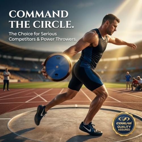 Image of COUGAR Speedy Athletics Discus for Men & Women | Hi-Spin ABS Plastic with Steel Rim | 2.00 KG IAAF Approved | Track & Field Training for School, College, Competition