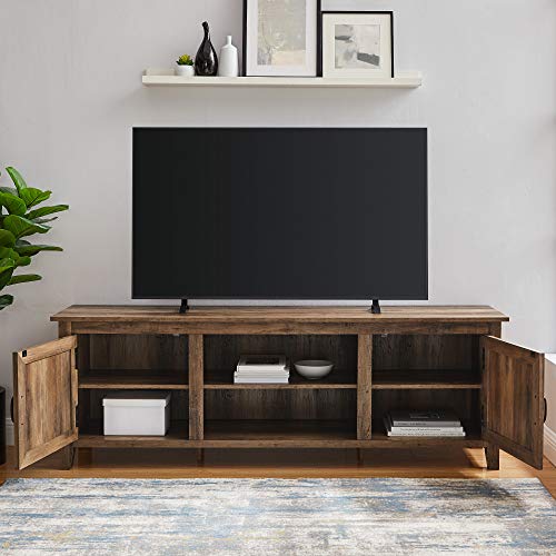 Walker Edison Ashbury Coastal Style Grooved Door Tv Stand For Tvs Up To 80 Inches, 70 Inch, Rustic Oak #TOP2