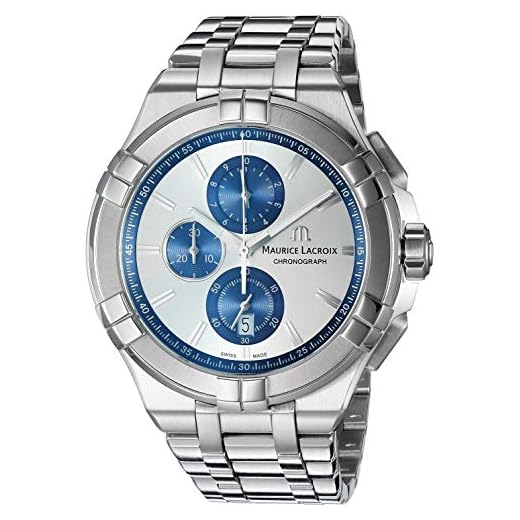Maurice Lacroix Reloj Analógico para Hombres de Cuarzo Suizo con Correa en Acero Inoxidable AI1018-SS002-131-1