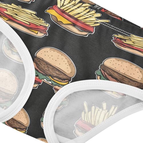 ZZKKO French Fries Burger Girls Underwear Toddler Panties for Girls Comfort Brief Size 2-8T3
