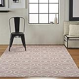 Nourison Jubilant Moroccan Trellis Pink 4' x 6' Area Rug, (4' x 6')