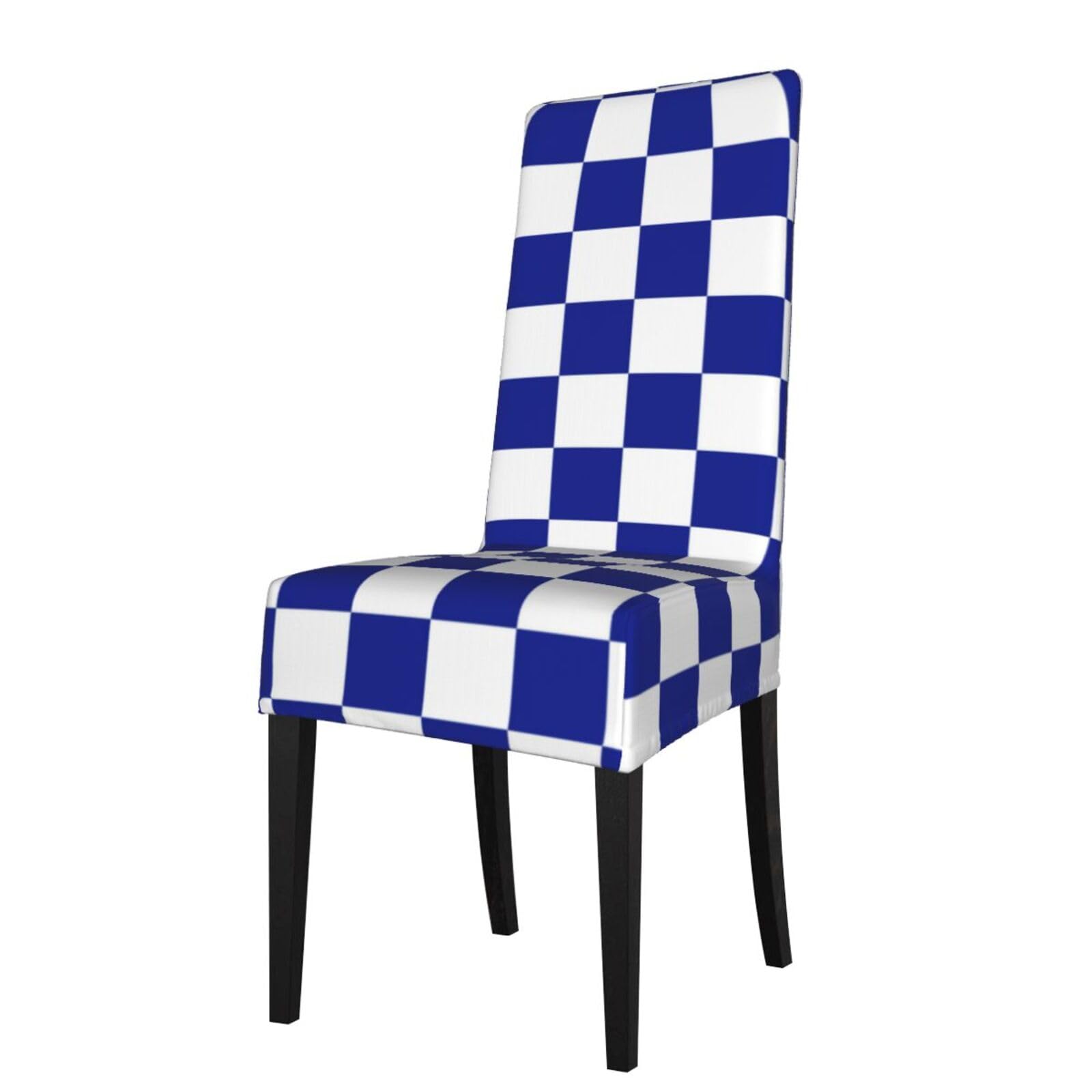 LKYMOH Blue And White Checkered Pattern, Chair Covers Stretch Chair Slipcovers for Dining Room, for Party Pet Protection Universal Fit Soft Polyester