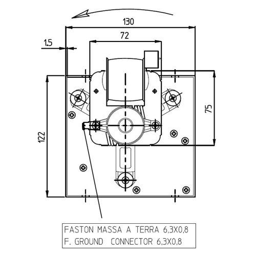 Easyricambi EMMEVI FERGAS 153502 - Motor ventilador tangencial de 480 mm - Boquilla 370 x 44 para estufas de pellets
