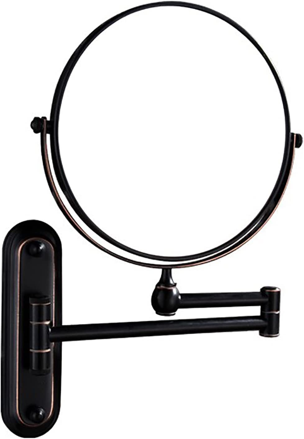 Wandmontierter Rasierspiegel Wandmontage Makeup Sp Wandmontierter Kosmetikspiegel mit 5-facher Vergrößerung, 20,3 cm, doppelseitiger, ausziehbarer, um 360° drehbarer Schminkspiegel mit Vergrößerung