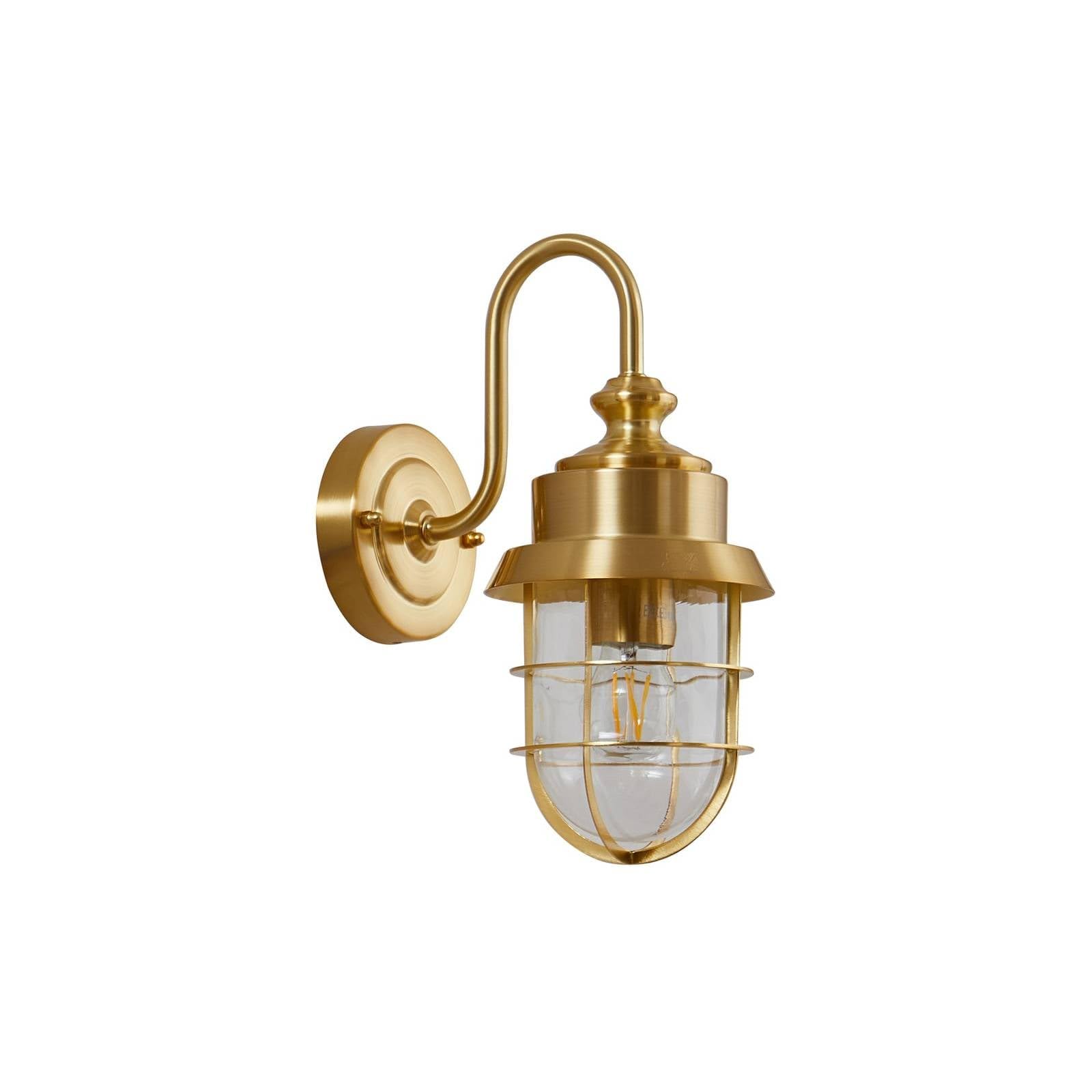 Lindby Outdoor Wall Light Adalie dimmable in Gold Made of Stainless Steel (1 Light Source, E27) from wall lamp for Exterior/Interior Walls House Terrace und Balcony