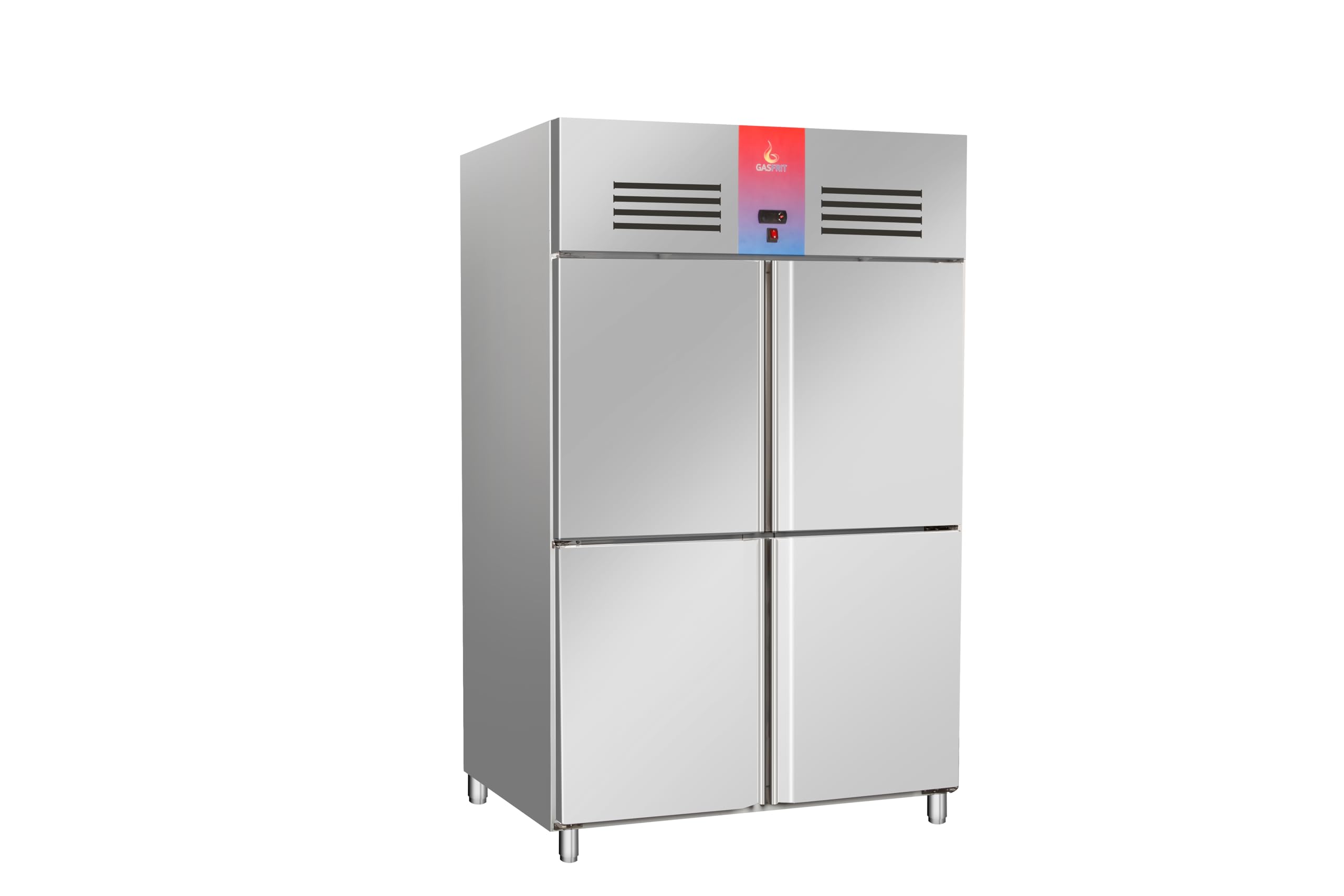 Armario Frigorífico Industrial 2 Puertas y 4 Puertas Acero Inoxidable, 1300L, Refrigeración Ventilada No Frost, +2/+8°C, Tropicalizado Clase C, Frigorífico Profesional Hostelería