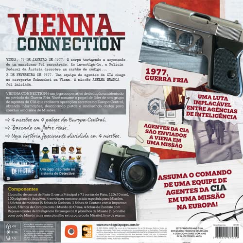 Galápagos Jogos Vienna Connection, Jogo de Tabuleiro de Dedução para Amigos, 1 a 5 jogadores, 120 a