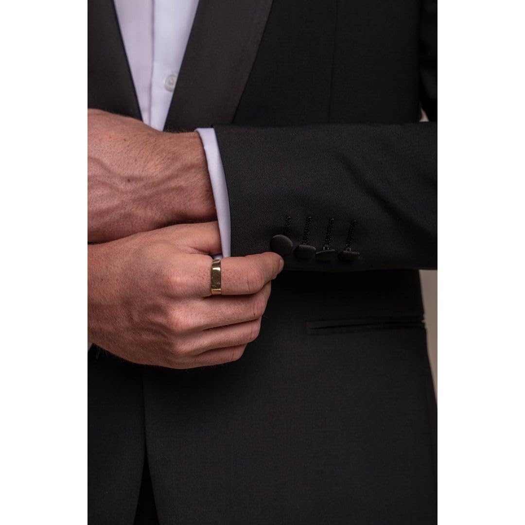 Smoking da uomo nero in 2 pezzi con collo a scialle