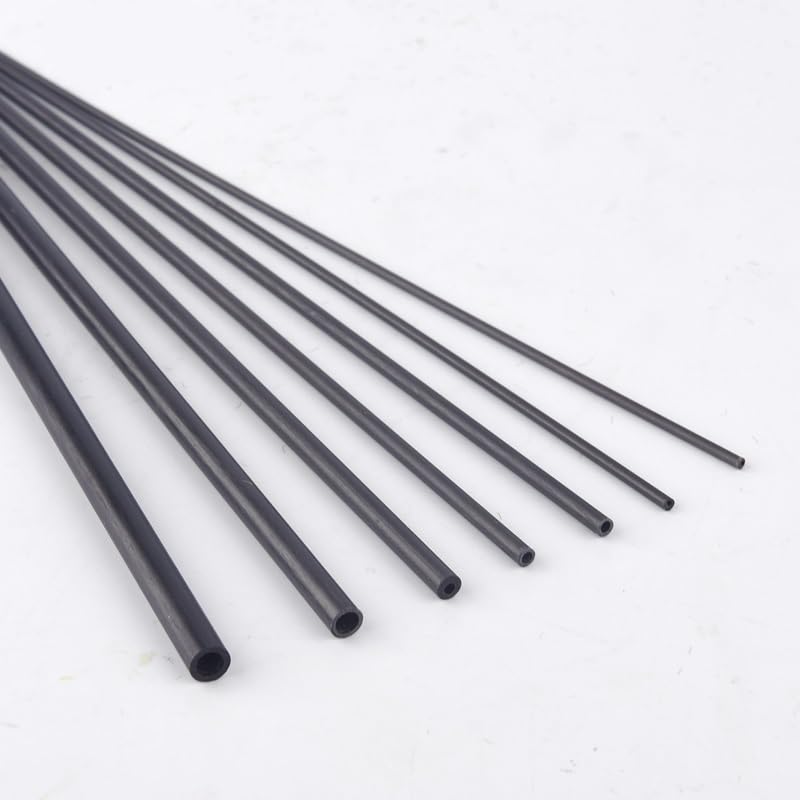 Kohlefaser-Rundrohr, 4 stücke Hohl Carbon Fiber Rohr Carbon Stange 2mm 3mm 4mm 5mm 6mm for Kite RC flugzeug Modellflug Material Hubschrauber Rohr(400x2x1mm)