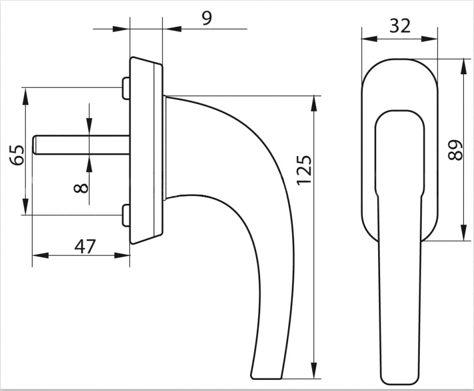 KOTARBAU® Door Handle with Short Plate for Doors Gates Gates Black, 1 piece - Image 2