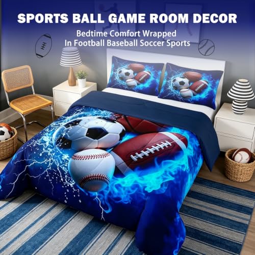 Image of Feelyou Boys Sports Comforter Set Full Size for Kids Boys Girls