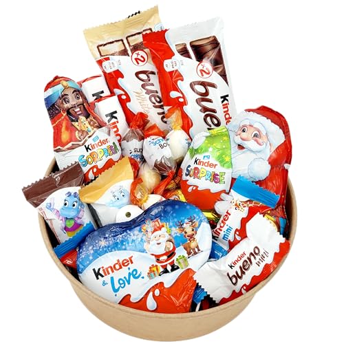 VILAER Chocolates Originales, Caja Regalo Ideal Cumpleaños, Dia de la Madre, Aniversarios, en Pack Surtido Variedad, Especial Todas las Edades (KINDER AZUL PASCUA)