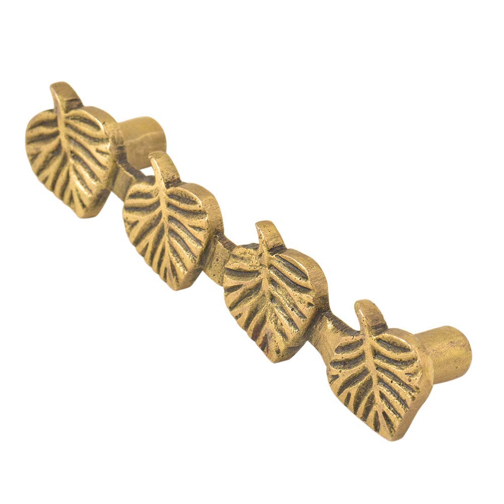 Indian-Shelf 1 Pack Leaf Brass Cabinet Handles Unique Door Handle Interior Vintage Gold Decorative Drawer Pulls (B083ZFR843) Amazon Price History, Amazon Price Tracker