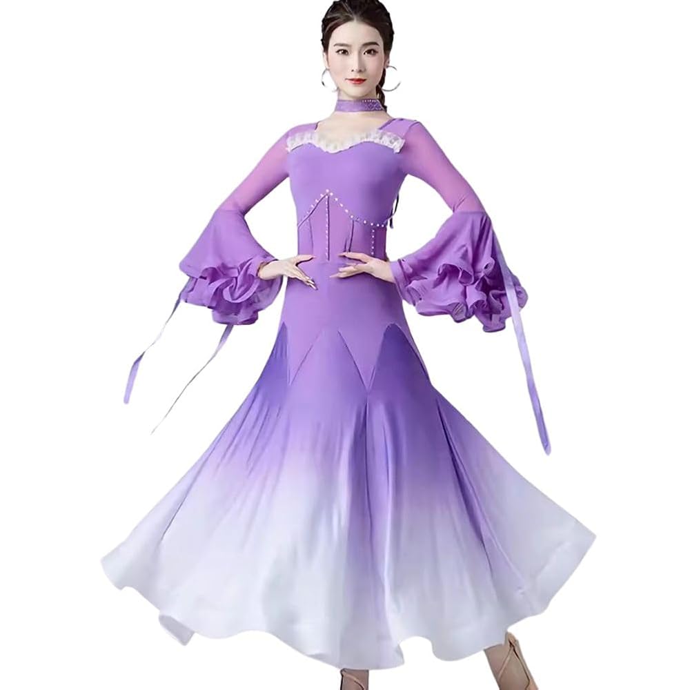 練習着にも最適✨スタンダードドレス 発表会やダンスパーティにも！ 楽天市場】社交ダンスドレス フロート 上品 スタンダード ドレス