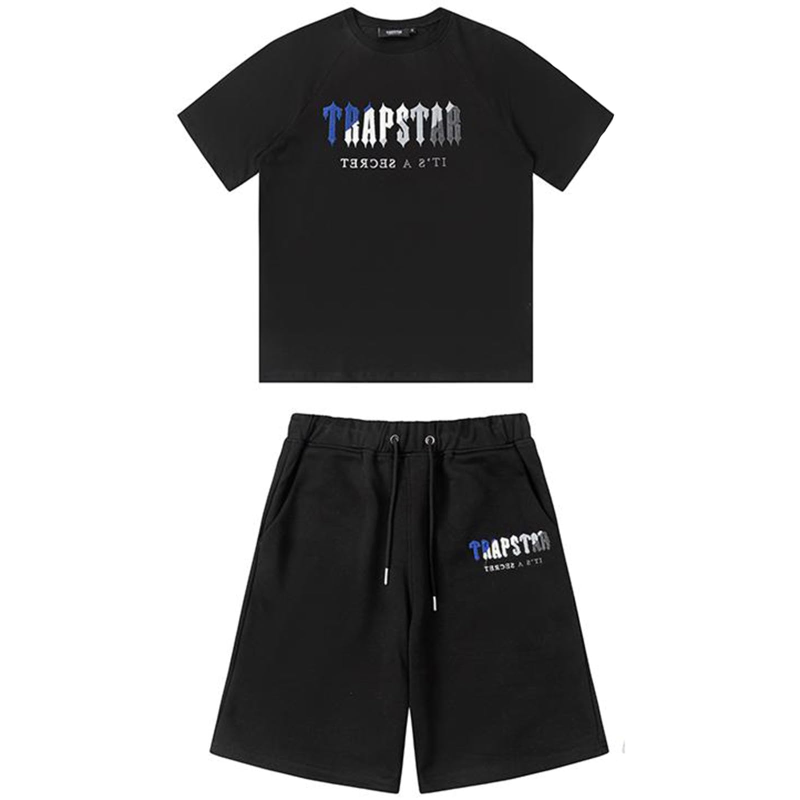Generic Camiseta Trapstar De 2 Piezas,Trapstar Camisetas de y Pantalones Cortos Conjunto de Chándal, Traje Deportivo De Verano,Unisex Trapstar Verano Camiseta básica de verano 2024
