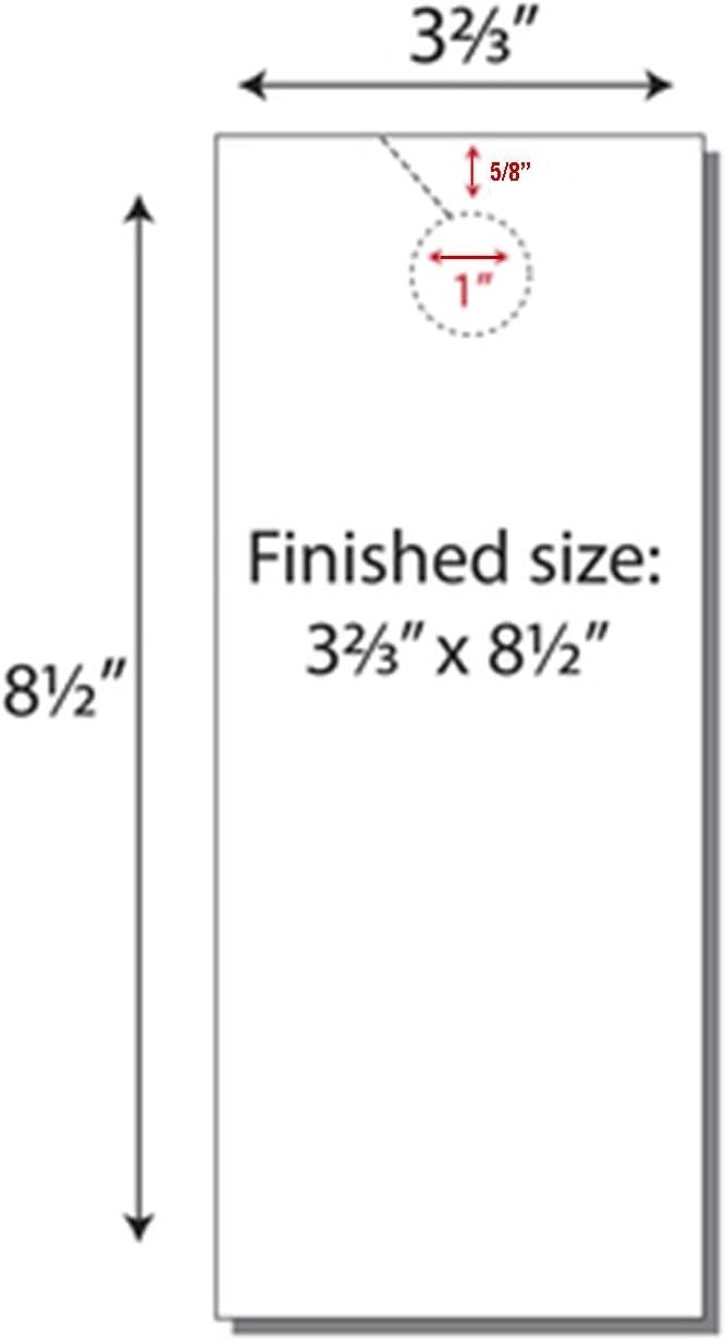 Door Hangers, Print-Ready, 3.66" x 8.5", 3-UP on 8.5" x 11" White 65-lb Cover Stock, Perfed for Separation with 1" Holes - 250 Sheets