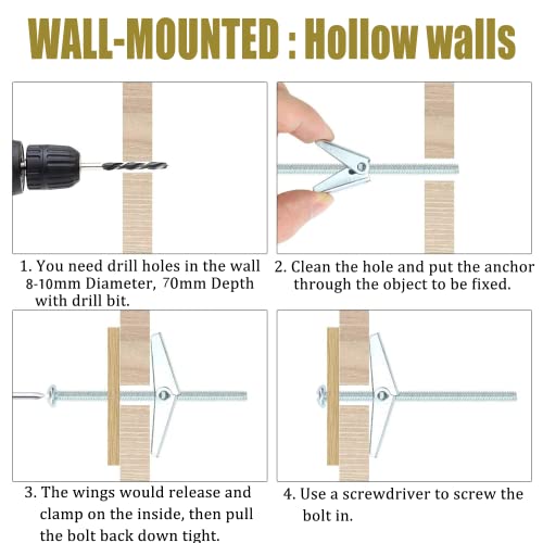 Dvfroy 2 PCs Cat Wall Furniture, Wood Extra Larger Cat Perch, Cat Climbing Shelf Two Types of Mounting Screws Included… - Image 8
