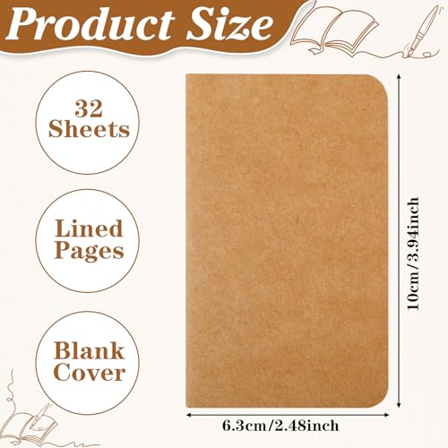 Carnet de poche marron petit format bloc-notes portable lot de 36 - 2