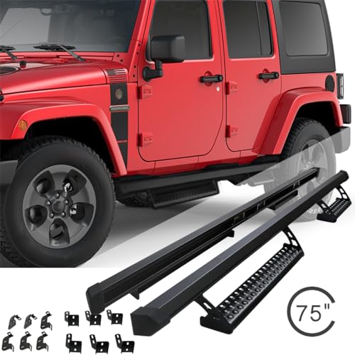 Estribos para Jeep Wrangler JK 2007-2018, acero negro miniatura 2