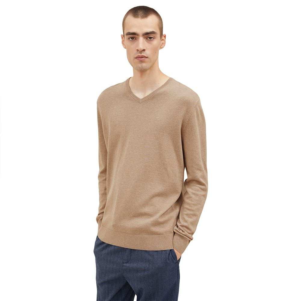 TOM TAILOR Herren 1012976 Basic Strickpullover Mit V-Ausschnitt, 35796 - Blackberry, 3XL EU