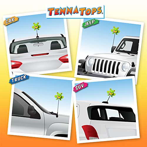 Tenna Tops Assorted Animal Pack - Car Antenna Toppers/Auto Mirror Danglers/Dashboard Accessories (Butterfly, Frog, Ladybug, Cow, Flying Pig) (Pack of 5)