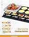 Saenchue Raclette Table Grill - Indoor Electric Grill Griddle - Nonstick Extra Large Reversible 4-In-1 Outdoor Dishwasher Safe with Cheese 12 Paddles 12 Spatulas for 12 Person, FD-12