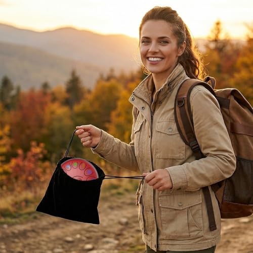 Image of REGIS Rain Drum for Outside Garden, 6.8 Inches 13 Notes Steel Tongue Drum, Waterproof Meditation Rain Chime, UV-Printed Notes & Geometric Design, with Bag, Mallets & Music Book(red)