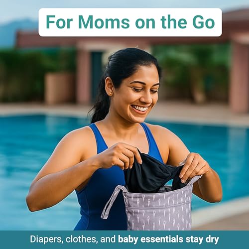 Image of Chic Buddy Waterproof Wet Bag, Washable, Reusable for Travel, Beach, Pool, Stroller, Diapers, Dirty Gym Clothes, Wet Swimsuits, Toiletries (Chic & Wise, Wet Bag /Dry Bag)