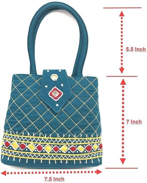handicrafts Handmade MINI Bag for Women Handbag SMALL Size Traditional Hand Bag Micro Purse Cotton 8.5x.7x2.5 Inch Original Beads Thread Work Birthday Gift For Women Special