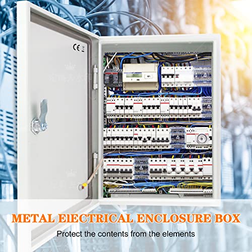 Kinchoix Outdoor Electrical Box 16 X 12 X 8'' Nema 4X Enclosure Waterproof Steel Box Electrical Lockable Junction Box Outdoor Electrical Enclosure 16'' #TOP1