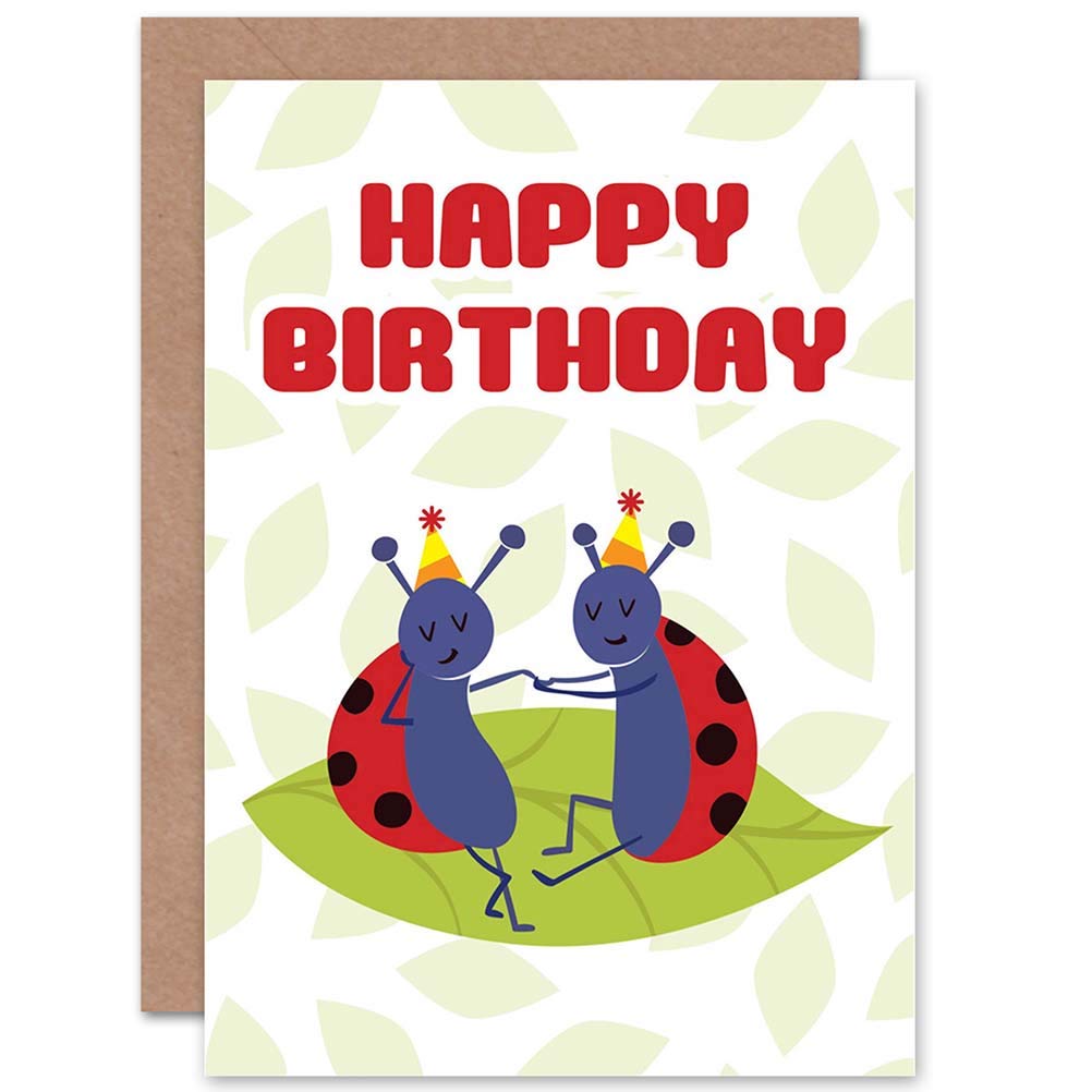 Wee Blue Coo Blue Wee Coo Card Birthday Happy Ladybird Ladybugs Gift