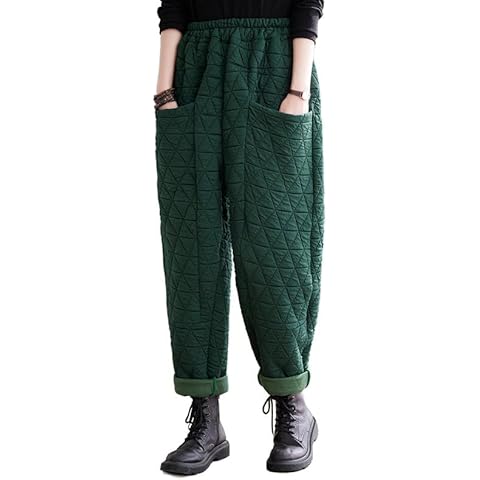 WROLEM Women's Padded Quilted Wide Leg Pants Cover