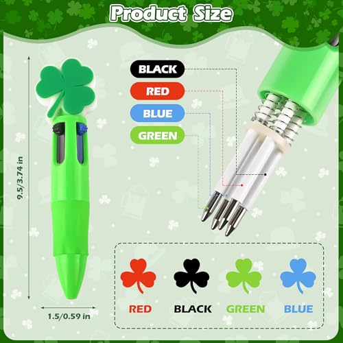 LiYiQ 25 bolígrafos multicolor 4 en 1 para San Patricio miniatura 2