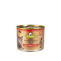 GranataPet Symphonie No. 8 con Fagiano, Anatra e Pollo – Cibo Umido per Gatti in Gelatina Senza Cereali e Zuccheri Aggiunti, Bocconcini Delicati 6 x 200g