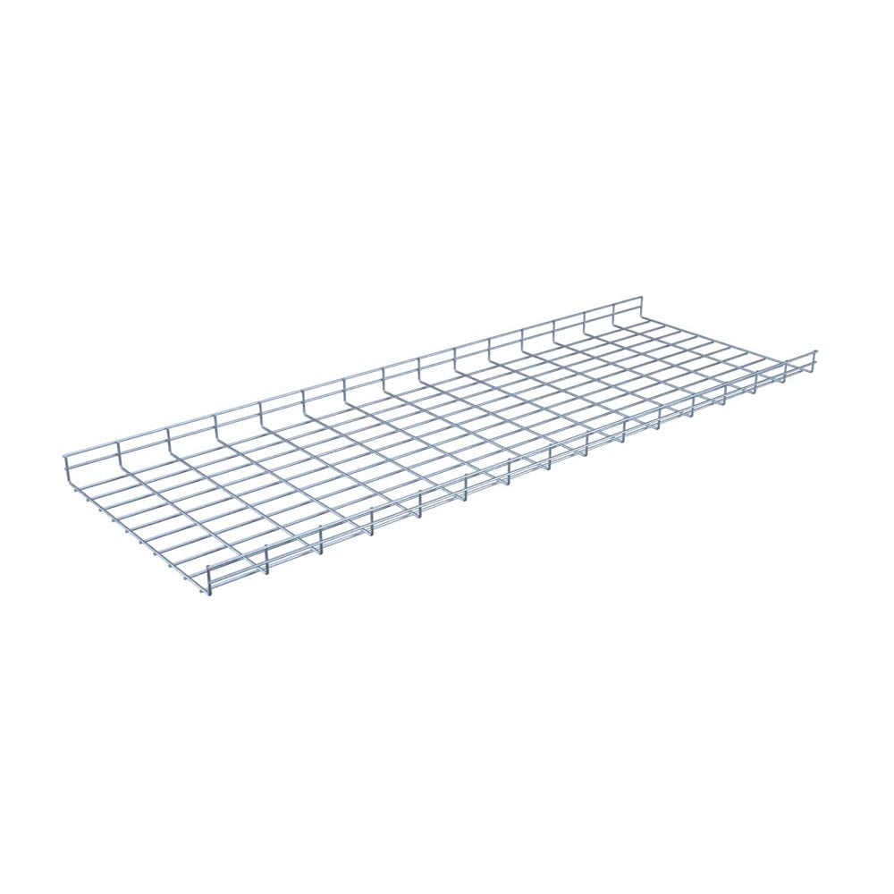 NavePoint Wire Mesh Cable Tray, Electro Zinc Plated, Silver Steel, 1.97 x 19.69 x 59.06 inch, 2-Pack