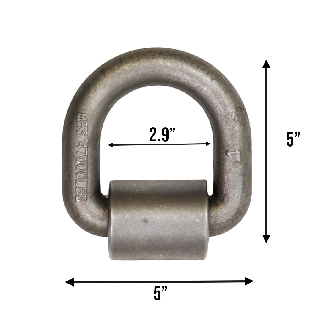 Snapklik.com : Boxer 1” Weld-On Heavy Duty Forged D Rings 5” X 5” - 47 ...