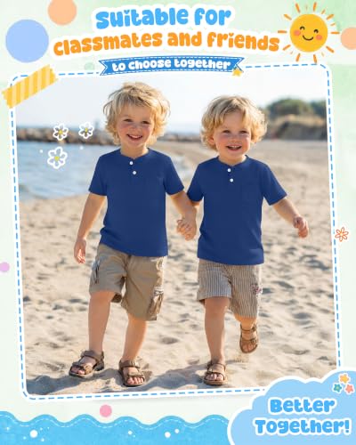 Image of Toddler Boys Cotton Henley T Shirts