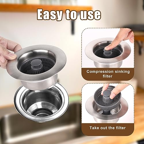 Colador para fregadero cocina acero inoxidable 3 en 1 miniatura 5