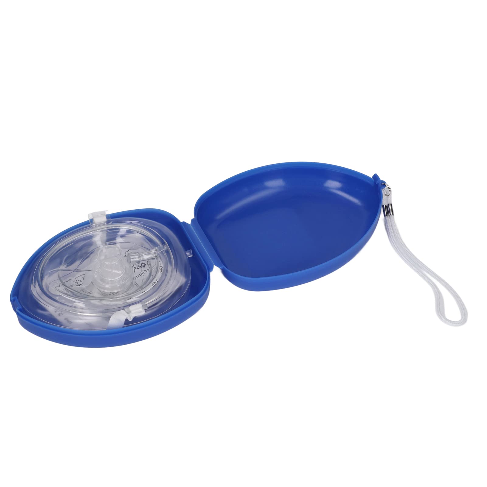 Máscara de Rescate de RCP, Resucitador de Bolsillo con Válvula Unidireccional, Silicona, Azul