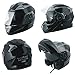Produktbild Helm Klapphelm Innensonnenblende Motorradhelm Modular Schwarz XL
