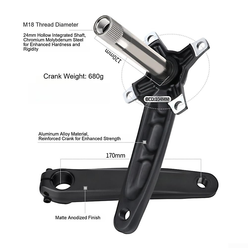 Juego Bielas MTB 170mm 104BCD para 8-12 Velocidades