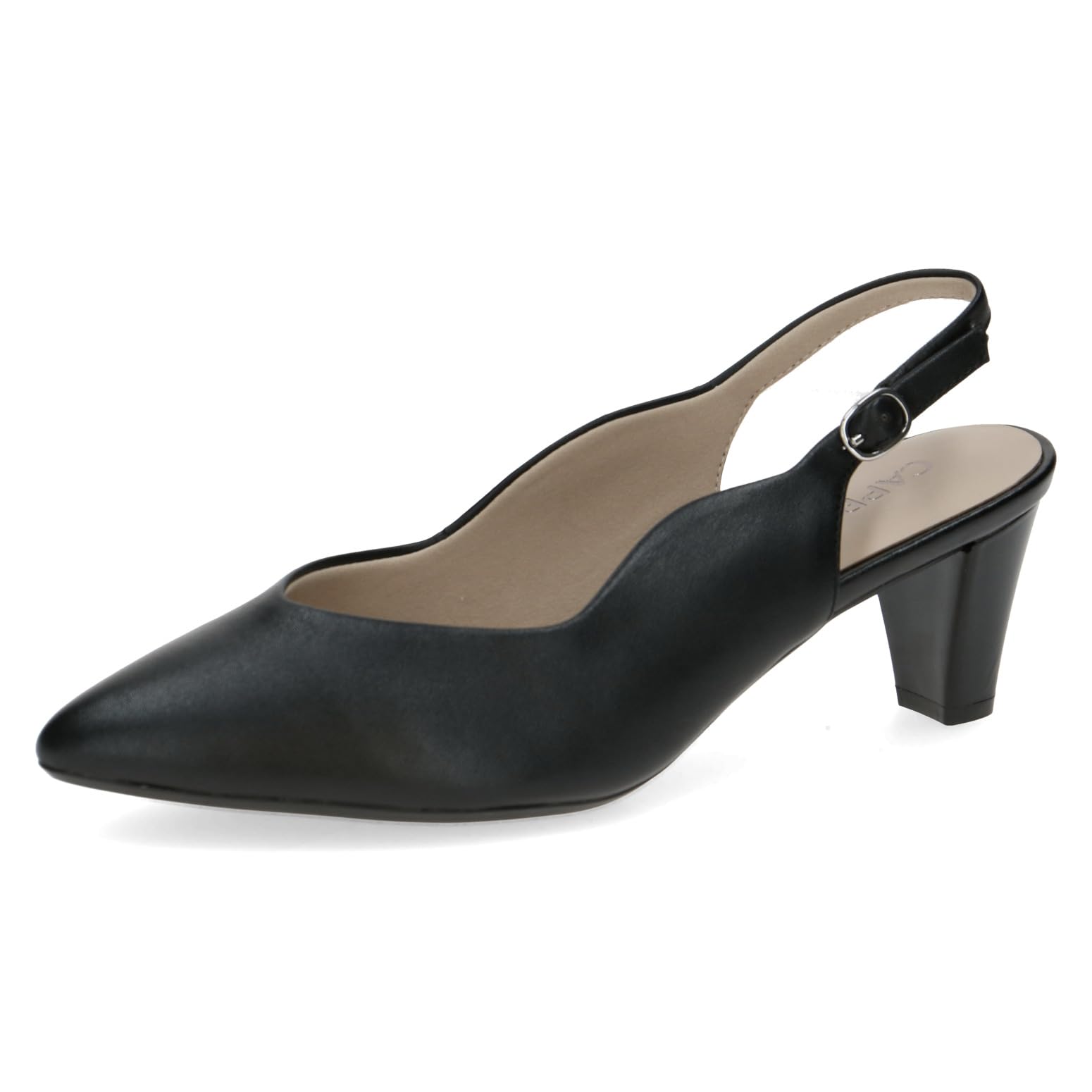 CAPRICE Women's Leather Pumps, Black (Black Nappa), 4.5 UK
