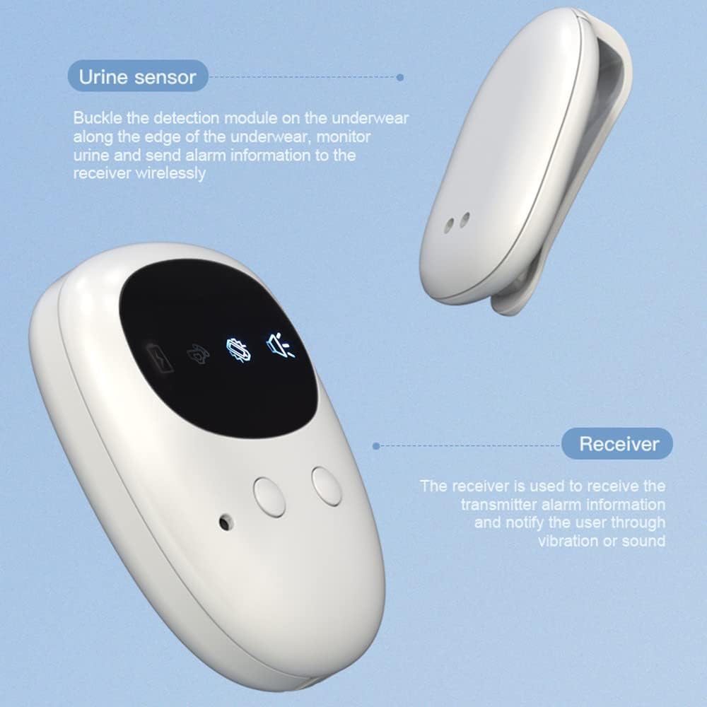 Bed Wetting Alarm Drahtloser Bettnässigkeitsalarm für Kinder - USB - aufladbar, 3 Modi, weißer Design für ein stressfreies Toilettentraining