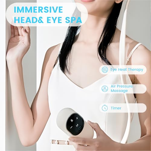 Hooded Head Massager, Eye Massager with Heat,Rechargeable Scalp Stress Relief Device for Headaches & Fatigue, Ideal for Relaxation, Great Gift for Mom Dad - Image 3