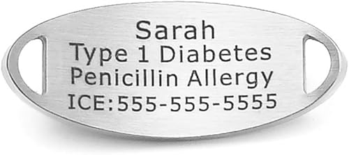 Miniatura 4 de Pulseras médicas con grabado gratuito para mujeres, pulseras de alerta de acero inoxidable, cadena de identificación médica