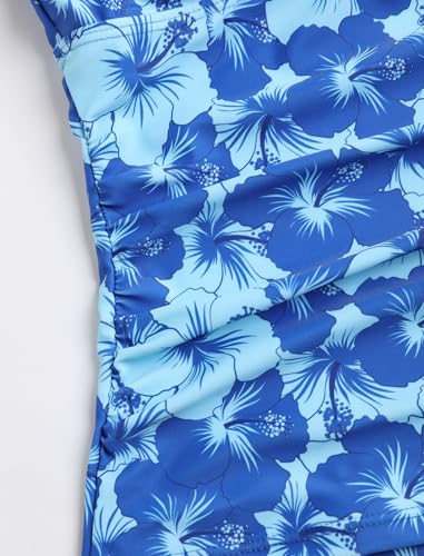 Image of ZAFUL Tankini Swimsuits for Women Tummy Control High Waisted Twist Front Ruched Two Piece Bathing Suit