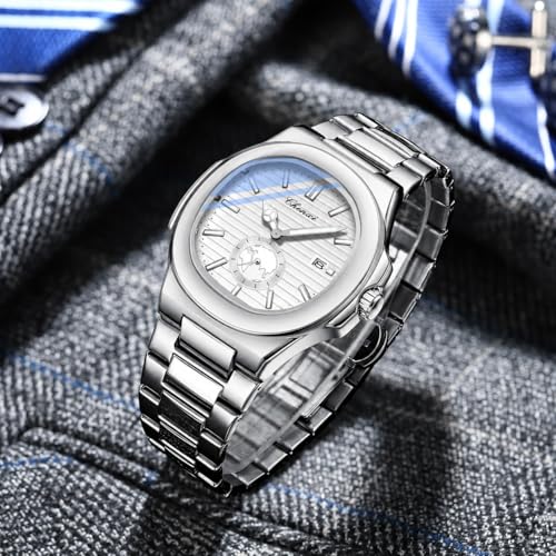 Image of Gosasa Fashion Men's Watches Date Business Watch Stainless Steel Luxury Style Luminous Quartz Waterproof Analog Display Male Wristwatch
