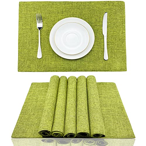 Weabetfu Cloth Placemats Set of 6 Heat Resistant Dining Table Place mats
