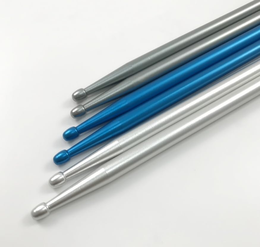 Percussion Instrumentdrumsticks, 5A Aluminium Drum Sticks Multicolor 2 Optionen 40,6 cm 1,4 cm 320g(Silver,B)