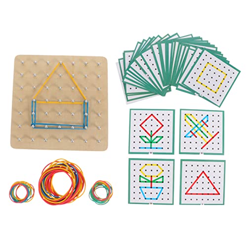 Jouet d'éveil mathématique en bois : géoplan coloré éducatif